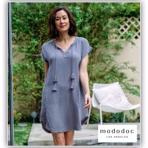 Mandarin Collar Caftan w/ Pockets